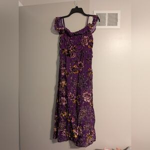 Honey Punch Purple Floral Maxi Dress